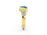 Yellow gold Bezel Set Round Cut Diamond Split Shank Ring_2