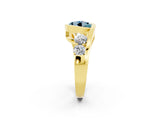 Yellow gold Bezel Set Round Cut Diamond Split Shank Ring_2