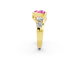 Yellow gold Bezel Set Round Cut Diamond Split Shank Ring_2
