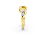 Yellow gold Bezel Set Round Cut Diamond Split Shank Ring_2