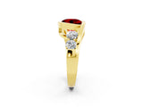 Yellow gold Bezel Set Round Cut Diamond Split Shank Ring_2