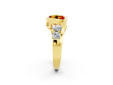 Yellow gold Bezel Set Round Cut Diamond Split Shank Ring_2