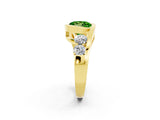 Yellow gold Bezel Set Round Cut Diamond Split Shank Ring_2