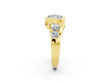 Yellow gold Bezel Set Round Cut Diamond Split Shank Ring_2