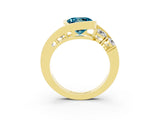 Yellow gold Bezel Set Round Cut Diamond Split Shank Ring_3