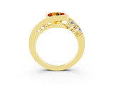 Yellow gold Bezel Set Round Cut Diamond Split Shank Ring_3
