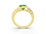 Yellow gold Bezel Set Round Cut Diamond Split Shank Ring_3