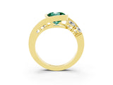 Yellow gold Bezel Set Round Cut Diamond Split Shank Ring_3