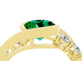 Yellow gold Bezel Set Round Cut Diamond Split Shank Ring_4