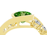 Yellow gold Bezel Set Round Cut Diamond Split Shank Ring_4
