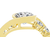 Yellow gold Bezel Set Round Cut Diamond Split Shank Ring_4