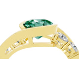 Yellow gold Bezel Set Round Cut Diamond Split Shank Ring_4