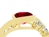 Yellow gold Bezel Set Round Cut Diamond Split Shank Ring_4