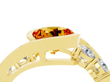 Yellow gold Bezel Set Round Cut Diamond Split Shank Ring_4