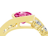 Yellow gold Bezel Set Round Cut Diamond Split Shank Ring_4