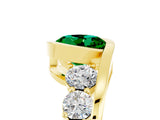 Yellow gold Bezel Set Round Cut Diamond Split Shank Ring_5