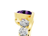 Yellow gold Bezel Set Round Cut Diamond Split Shank Ring_5