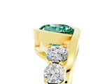Yellow gold Bezel Set Round Cut Diamond Split Shank Ring_5