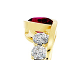 Yellow gold Bezel Set Round Cut Diamond Split Shank Ring_5