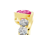 Yellow gold Bezel Set Round Cut Diamond Split Shank Ring_5