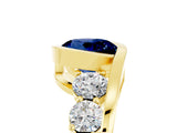 Yellow gold Bezel Set Round Cut Diamond Split Shank Ring_5