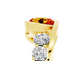 Yellow gold Bezel Set Round Cut Diamond Split Shank Ring_5