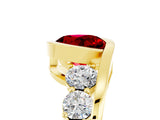 Yellow gold Bezel Set Round Cut Diamond Split Shank Ring_5
