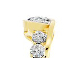 Yellow gold Bezel Set Round Cut Diamond Split Shank Ring_5