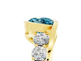 Yellow gold Bezel Set Round Cut Diamond Split Shank Ring_5