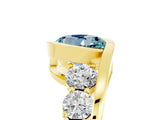 Yellow gold Bezel Set Round Cut Diamond Split Shank Ring_5