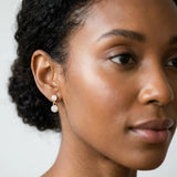 Yellow gold Bezel-Set Round Cut Drop Earrings with Post Back_10