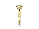 Yellow gold Bezel Set Round Cut Solitaire Ring with Tapered Band 2
