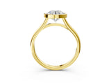 Yellow gold Bezel Set Round Cut Solitaire Ring with Tapered Band 3