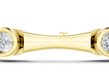 Yellow gold Bezel Set Round Diamond Bamboo Link Bracelet_3