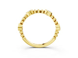Yellow gold Bezel Set Round Diamond Beaded Band_12
