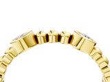 Yellow gold Bezel Set Round Diamond Beaded Band_13