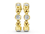 Yellow gold Bezel Set Round Diamond Beaded Hoop Earrings_39