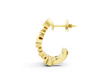Yellow gold Bezel Set Round Diamond Beaded Hoop Earrings_40