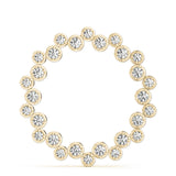 Yellow gold Bezel Set Round Diamond Circle Pendant 1