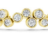 Yellow gold Bezel Set Round Diamond Cluster Tennis Bracelet_19