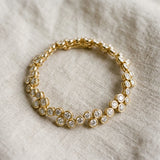 Yellow gold Bezel Set Round Diamond Cluster Tennis Bracelet_23