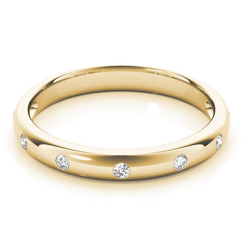 Yellow gold Bezel Set Round Diamond Comfort Fit Band 1