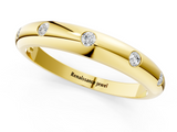 Yellow gold Bezel Set Round Diamond Comfort Fit Band_24
