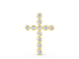 Yellow gold Bezel-Set Round Diamond Cross Pendant_47