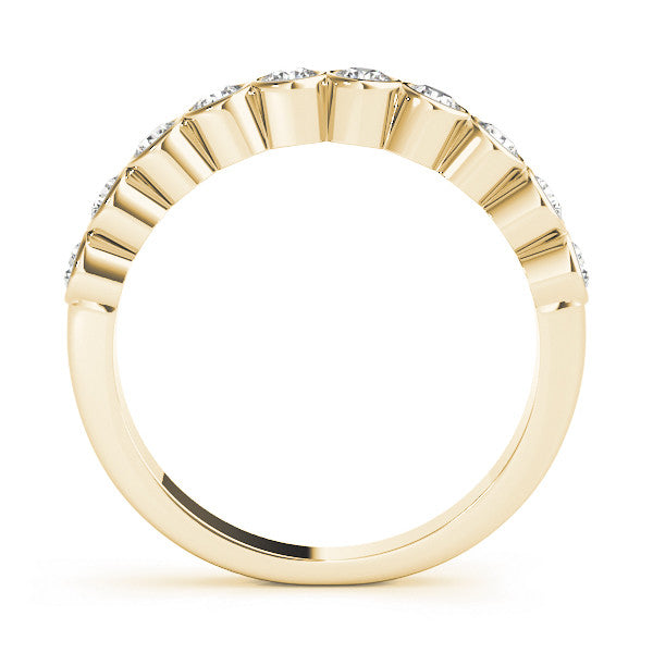 Yellow gold Bezel Set Round Diamond Eternity Band 1