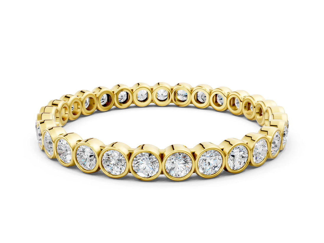 Yellow gold Bezel-Set Round Diamond Eternity Band_2