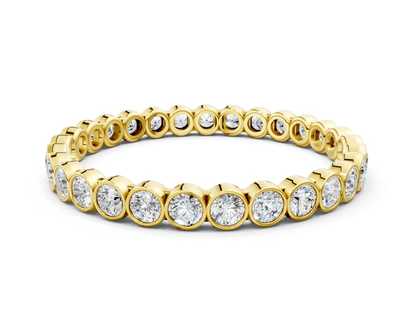Yellow gold Bezel-Set Round Diamond Eternity Band