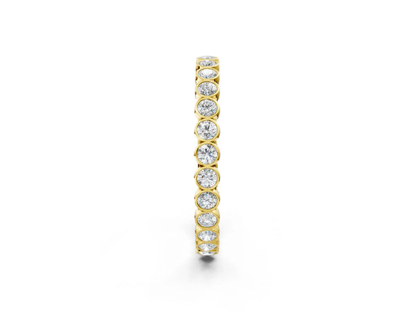 Yellow gold Bezel-Set Round Diamond Eternity Band