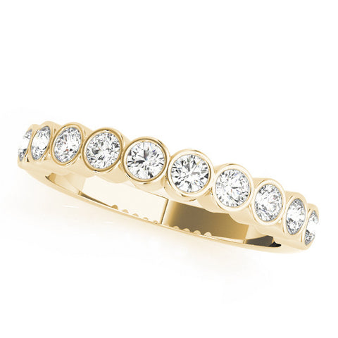 Yellow gold Bezel Set Round Diamond Eternity Band