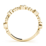 Yellow gold Bezel Set Round Diamond Floral Eternity Band 2